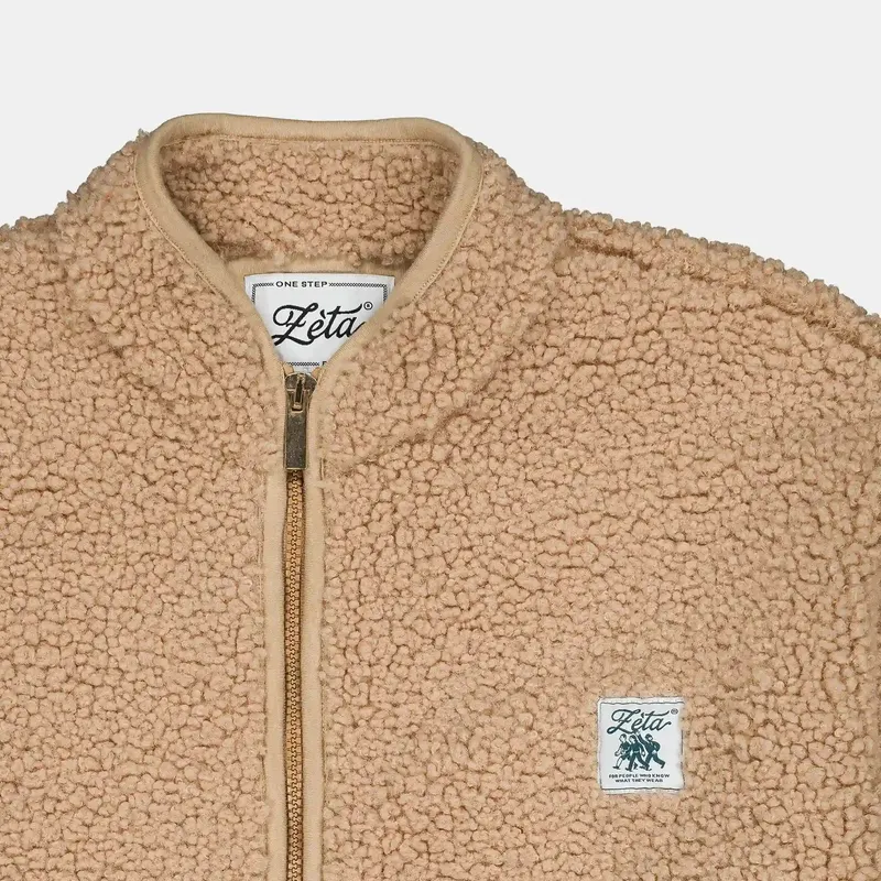 Zèta Zèta Herren vegan Jacke Unisex Sherpa Camel, Hellbraun, – Produktbild 2 von 2