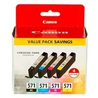 Canon Canon Tintenpatronen CLI-571BK/C/M/Y schwarz, cyan, magenta, gelb, 4er-Set – Produktbild 1 von 2