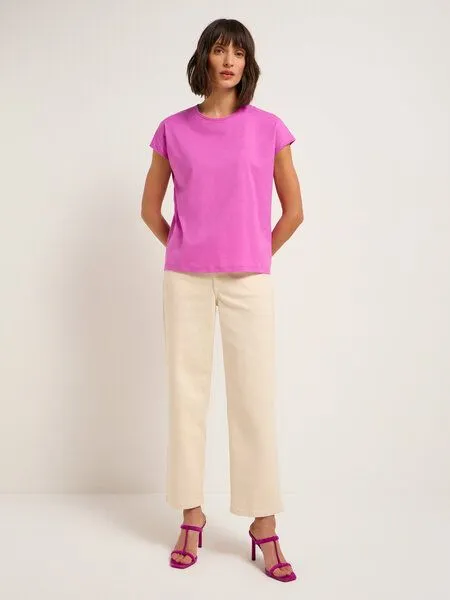 LANIUS LANIUS Shirt mit überschnittener Schulter aus Bio-Baumwolle, Bloom, – Produktbild 2 von 4