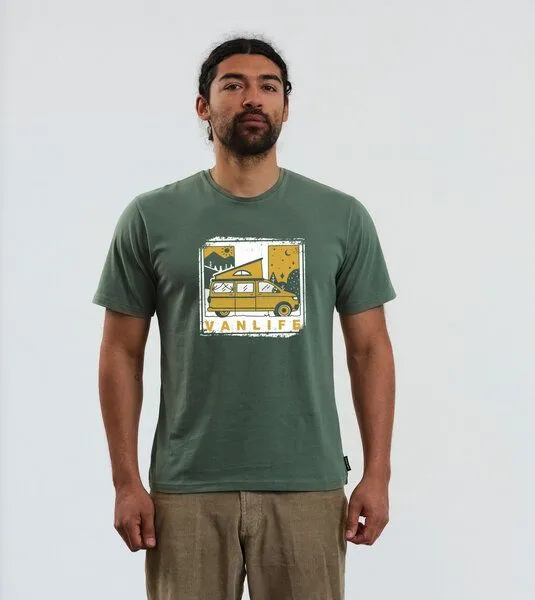 Gary Mash GARY MASH T-Shirt VANLIFE aus Biobaumwolle, Olivgrün (grün), – Produktbild 3 von 4