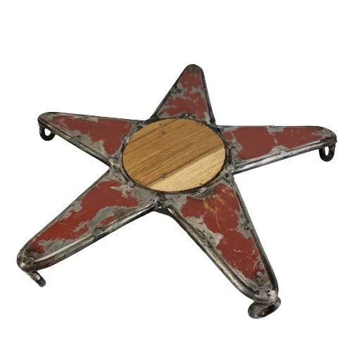 Moogoo Creative Africa Moogoo Creative Africa Untersetzer "Etoile" by "Petit Pascal" | Upcycling von alten Ölfässern, Rot-braun, – Produktbild 2 von 2
