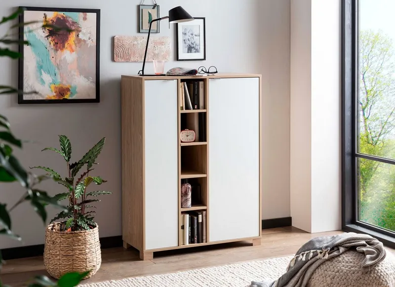 Schildmeyer Midischrank Anouk Solide Verarbeitung - Dieses Produkt ist in Deutschland gefertigt, Weiß, – Produktbild 1 von 5