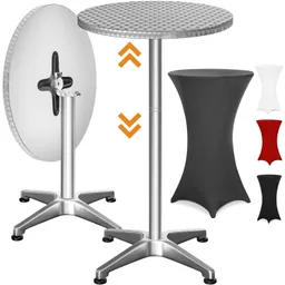 Casaria® Stehtisch Silber 115x60cm + Husse Anthrazit Ø60cm – Produktbild 1 von 1