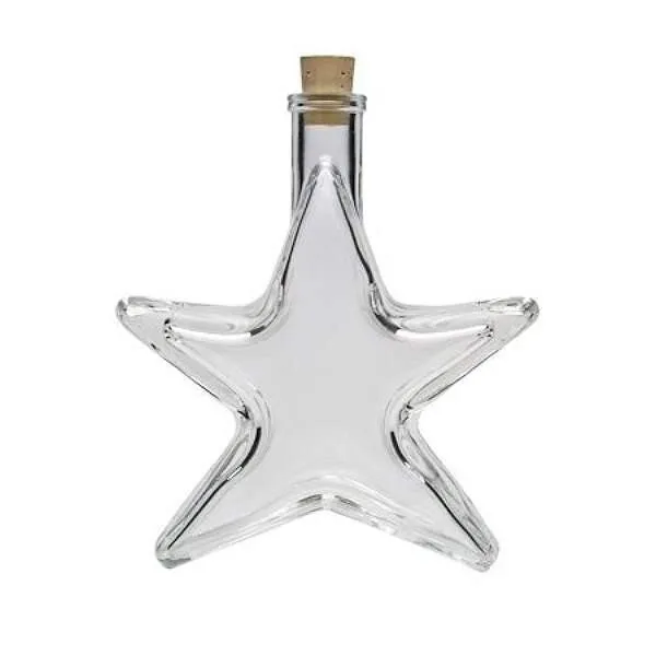 mikken mikken Glasflasche "Stern" mit Korken 200 ml Motivflasche Weihnachtsflasche – Produktbild 1 von 3