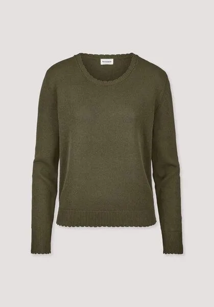 hessnatur hessnatur Strick Pullover Relaxed aus Leinen mit Bio-Baumwolle und LENZING ECOVERO, Goldoliv, – Produktbild 4 von 4