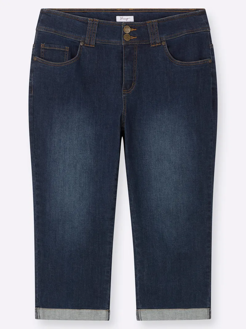 sheego 3/4-Jeans, Dark blue, – Produktbild 1 von 2