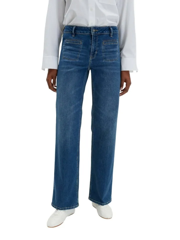 someday 5-Pocket-Jeans blau,Casual,Baumwolle,Unifarben,Flared Fit,Mittel, Blau, – Produktbild 2 von 4