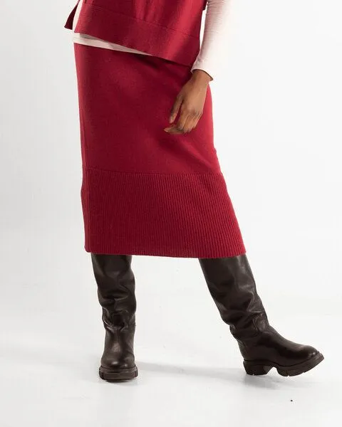 Alma & Lovis Alma & Lovis Maxi-Rock aus Bio-Baumwoll-/Woll-Mix | Cotwool Strickrock, Hortensie (rosa), – Produktbild 1 von 3