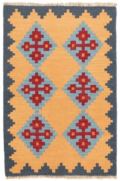 Rugtales Kelim Gashgai „Rugtales“ aus Schurwolle, Gelb, – Produktbild 4 von 4