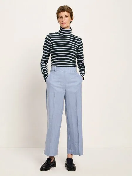 LANIUS LANIUS Verkürzte Hose aus Bio-Schurwolle, Light blue melange, – Produktbild 1 von 4