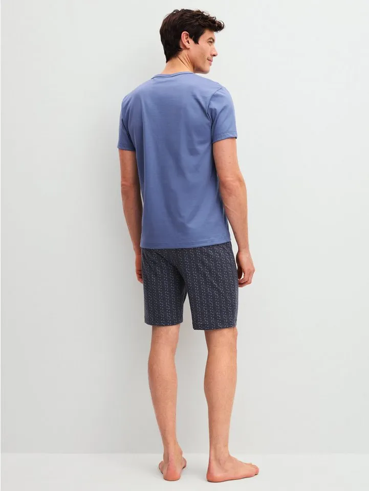 CALIDA CALIDA Shorty Relax Imprint 1 (2 tlg) Relaxter Schnitt, Blau, – Produktbild 3 von 4