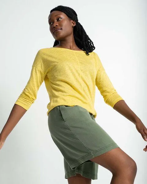 Alma & Lovis Alma & Lovis Sommer Leinenshirt aus Leinen-Jersey | Linen Pure, Gold, – Produktbild 4 von 4