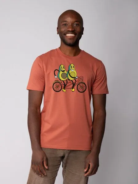 watapparel watapparel T-Shirt Unisex Avocado Fahrrad, Heritage brown, – Produktbild 1 von 3