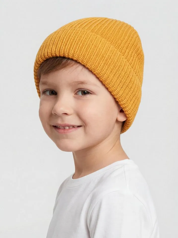 TupTam Strickmütze TupTam Kinder Winter Beanie- Strickmütze, Gelb, – Produktbild 4 von 5