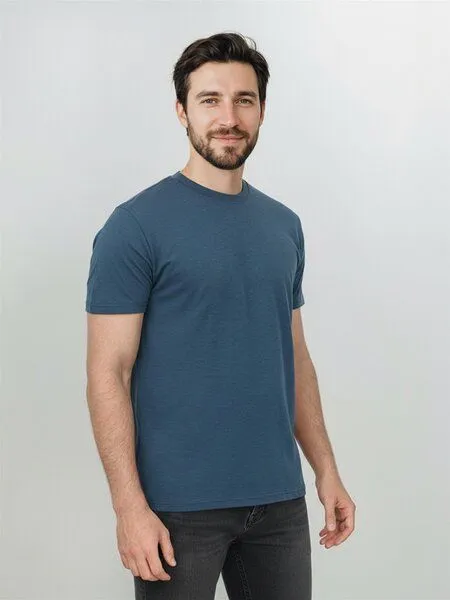 GreenBomb GREENBOMB Basic Loom - Funktionales T-Shirt aus Merino-Wolle / Fair & Vegan, Blau (blue pine), – Produktbild 1 von 4