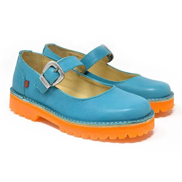 Grünbein Shoes Grünbein Shoes Spangen-Ballerinas Vivienne lose Einlage blau-orange – Produktbild 1 von 2