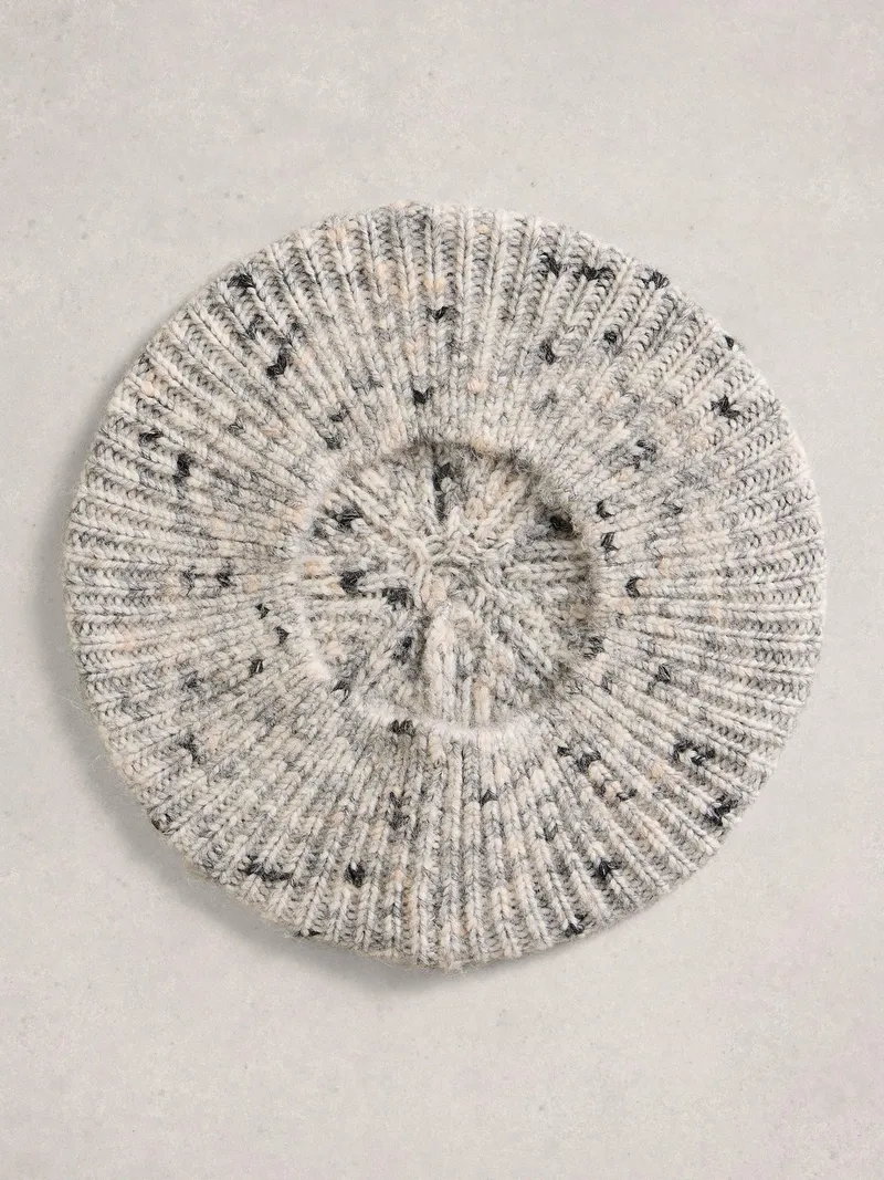White Stuff Gestrickte Baskenmütze Spacedye - Einheitsgröße, Grau multi, – Produktbild 3 von 3