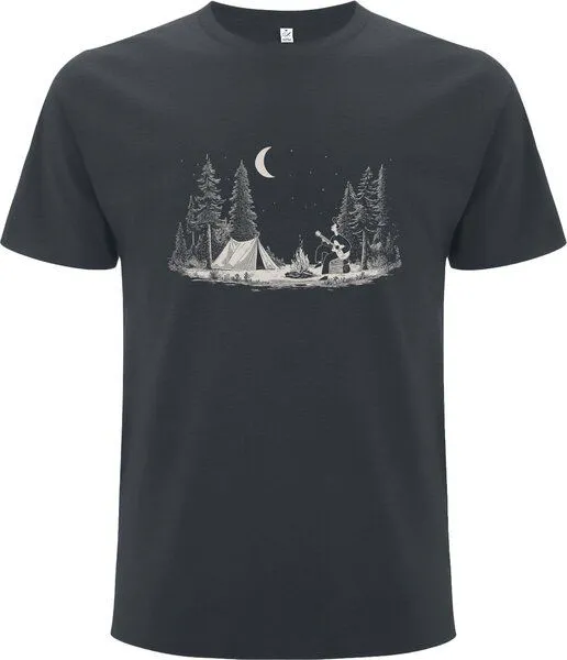 Spreecult Spreecult King of Camping - Bio und Fair - Männer Unisex T-Shirt, Grau, – Produktbild 2 von 2