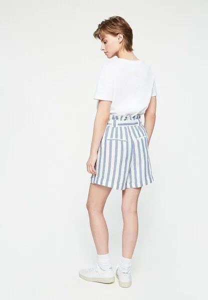 ARMEDANGELS ARMEDANGELS ELIAA BLOCK STRIPE - Damen Shorts aus Bio-Leinen, Breeze blue-off white, – Produktbild 2 von 4