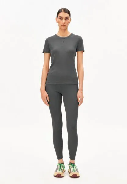 ARMEDANGELS ARMEDANGELS GMT DYE RIB Damen Ripp-T-Shirt aus Bio-Baumwoll Mix, Space steel, – Produktbild 4 von 4