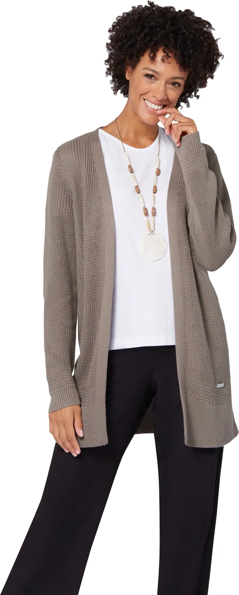 Witt Longstrickjacke taupe, Taupe, – Produktbild 2 von 2