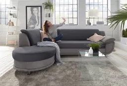 TRENDMANUFAKTUR Ecksofa Rondo III 265 cm, zeitlos & bequem, Materialmix, L-Form, wahlweise mit Federkern für mehr Komfort, wahlweise mit Bettfunktion – Produktbild 1 von 1