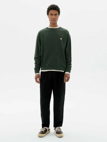 thinking mu thinking mu Herren Sweatshirt - Sol Contrast Leon Sweatshirt, Bottle green (grün), – Produktbild 3 von 4