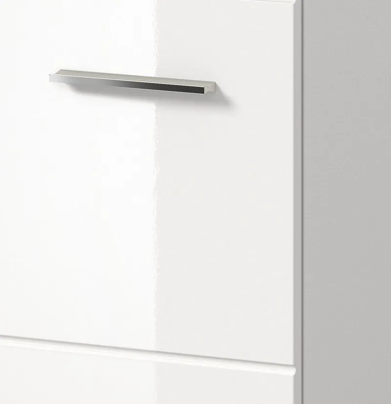 Inn.Furn Kommode Cover (Sideboard in Weiß Hochglanz, 2-türig, 80 x 81 cm), 3 große Staufächer, Weiß, – Produktbild 1 von 5
