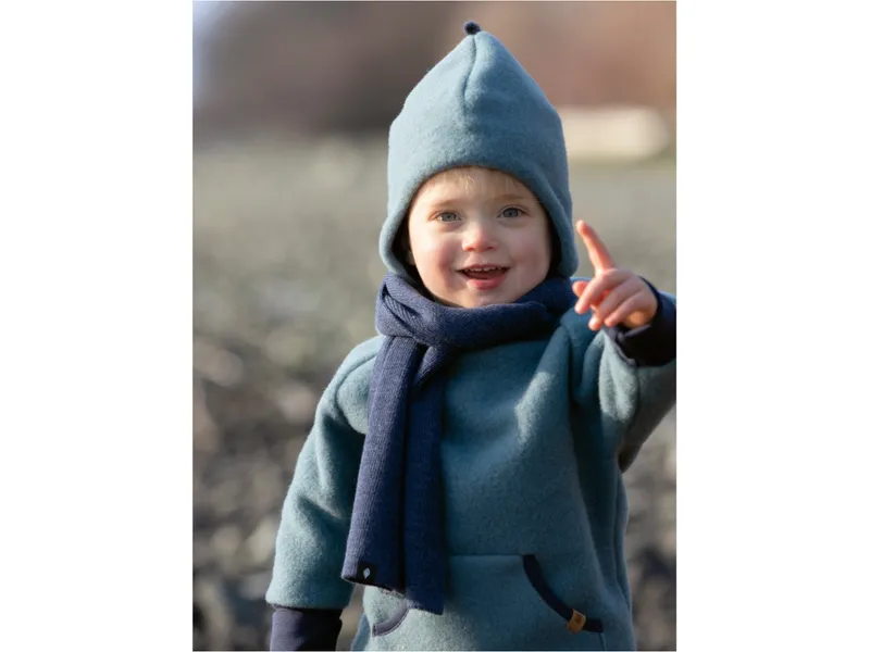 Pure pure by Bauer PURE PURE by Bauer Baby und Kindermütze mit Zipfel Bio-Merinowolle Fleece storm-blue Gr.53, Blau, – Produktbild 2 von 2