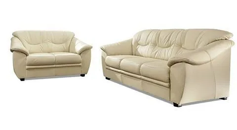 sit&more Polstergarnitur Savona, Set: 2- & 3er-Sofa, B: 148 bzw. 198 cm, Federkern-Polsterung, komfortable Sitzhöhe 46 cm, frei im Raum stellbar, stilvolles Design, Weiß, – Produktbild 2 von 5