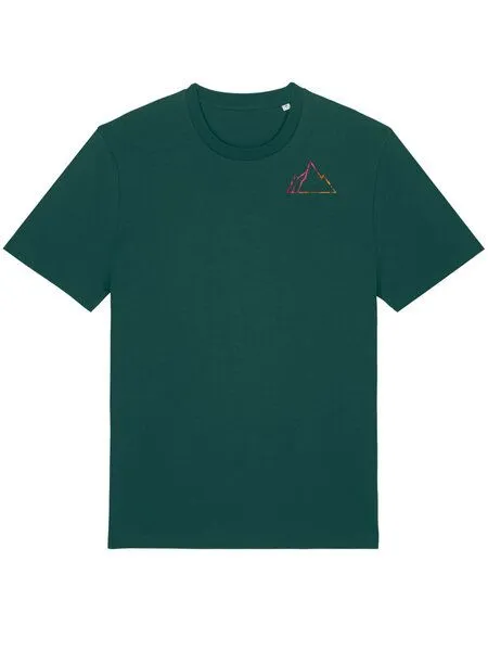 Kultgut Kultgut Artdesign - Biofair - Vegan Klassik Shirt /Little Faded Mountain, Dunkelgrün, – Produktbild 3 von 3