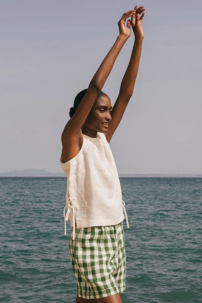 AmourLinen AmourLinen Damen vegan Oberteil Rosie White, Weiß, – Produktbild 1 von 2