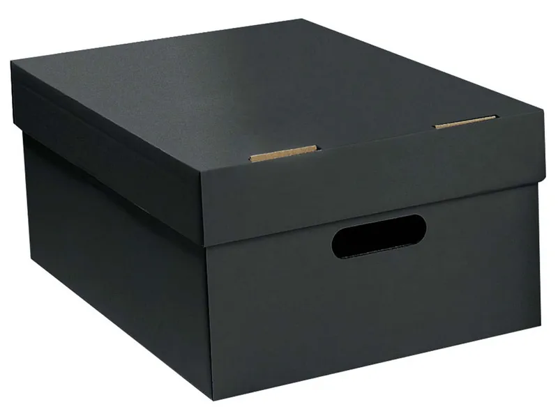 Aufbewahrungsbox "Color" aus Recyclingkarton, groß 30 x 43 x 19,5 cm, Schwarz, – Produktbild 1 von 1