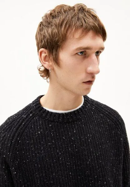 ARMEDANGELS ARMEDANGELS KIAANO TWEED Herren Pullover aus recyclem Bio-Woll Mix, Black-oatmilk tweed, – Produktbild 3 von 4