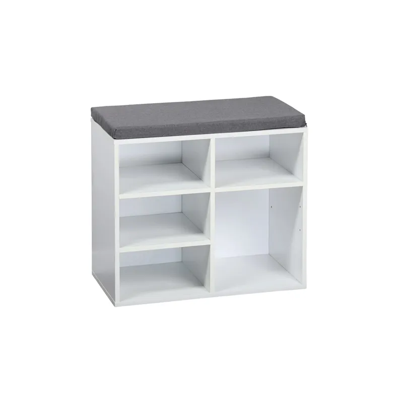Kesper Schuhschrank mit Sitzkissen, 5 Fächer, Weiss, – Produktbild 1 von 4