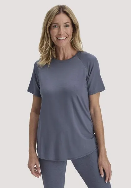 hessnatur hessnatur T-Shirt Regular ACTIVE COMFORT aus TENCEL Lyocell, Schieferblau, – Produktbild 1 von 5
