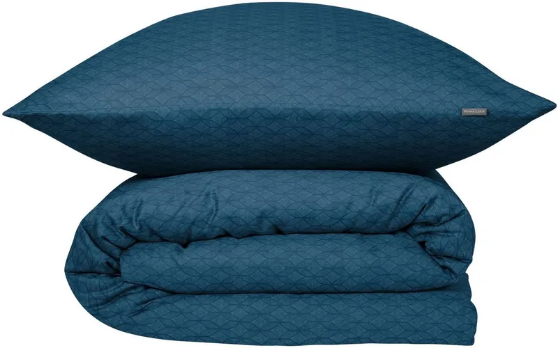 Schiesser Schiesser Bettwäsche Dotted Diamond aus weicher Baumwolle mit Grafikprint, Feinbiber, 2 teilig, OEKO-TEX® MADE IN GREEN, Grün, – Produktbild 2 von 5