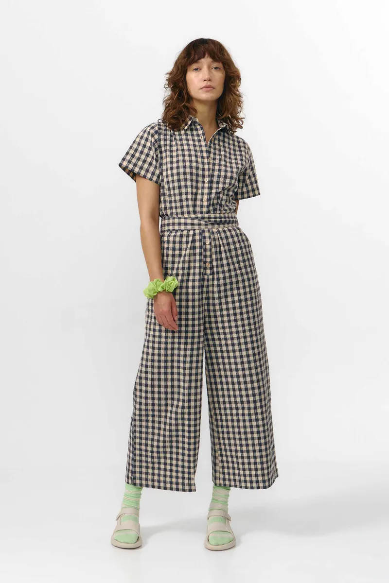 SUITE13LAB SUITE13LAB Damen vegan Jumpsuit Alme Check Grau, Beige, – Produktbild 2 von 2