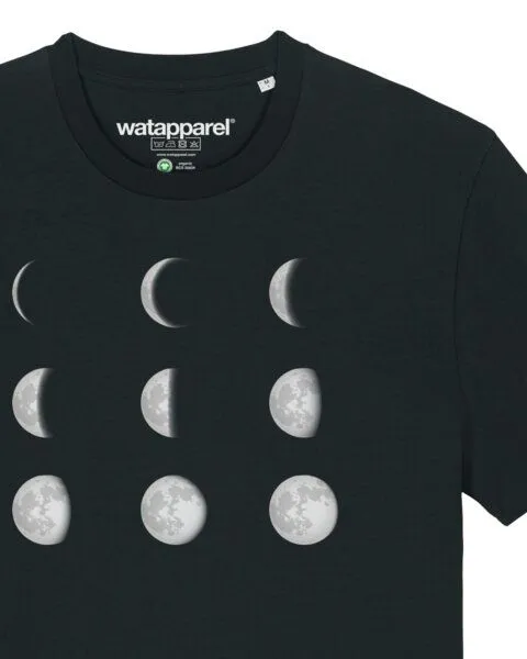 watapparel watapparel T-Shirt Unisex Moonphases, Black, – Produktbild 3 von 3