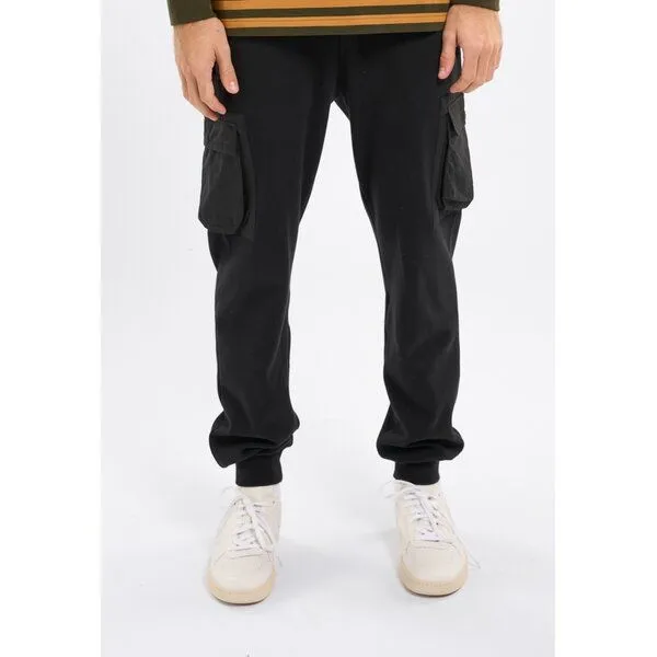 KnowledgeCotton Apparel KnowledgeCotton Apparel Jogginghose UTILITY mit Taschen aus Bio-Baumwolle, Schwarz (black jet), – Produktbild 1 von 4