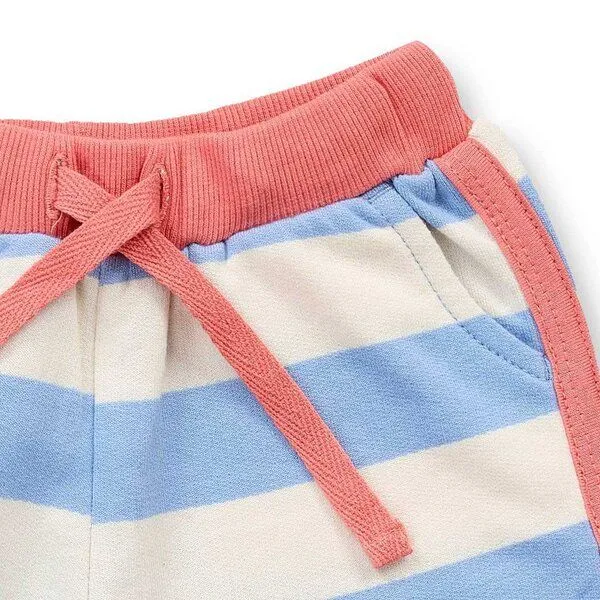 Sense Organics Sense Organics Baby Shorts blau-weiß geringelt, Modell MARLEN, Blue, – Produktbild 2 von 3