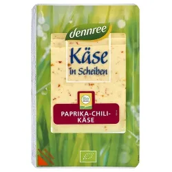 dennree Paprika-Chili-Käse aus Weidemilch, geschnitten, laktosefrei – Produktbild 1 von 1