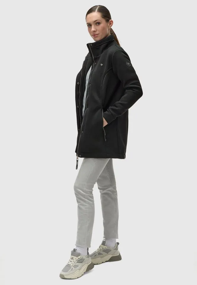 ragwear ragwear Sweatjacke Letrice Bonded Elegante Zip-Jacke mit hohem Kragen in Feinstrickoptik, Schwarz, – Produktbild 4 von 5