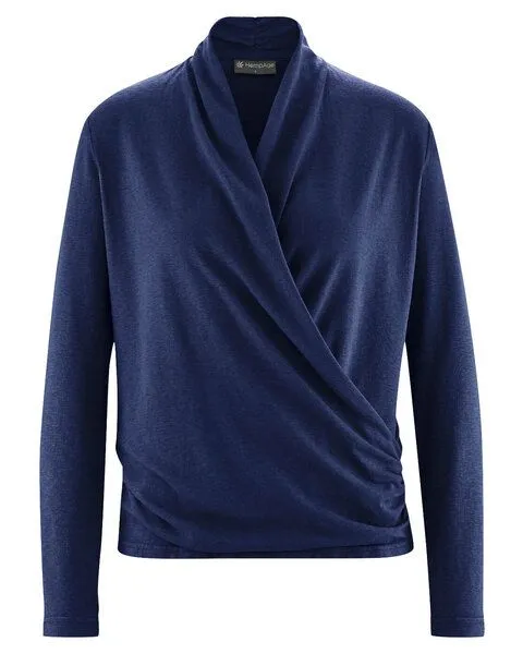 HempAge HempAge Langarmshirt Hanf/Biobaumwolle, Night(blau), – Produktbild 2 von 3