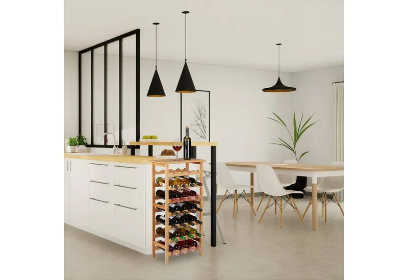 RELAXDAYS RELAXDAYS Weinregal für 28 Flaschen, 1-tlg., Braun, – Produktbild 3 von 5