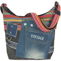 Sunsa Sunsa Umhängetasche aus recycelter Jeans & Canvas. Nachhaltige Crossbody Hobo Tasche – Produktbild 1 von 1