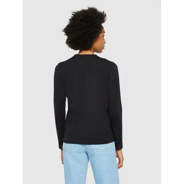 KnowledgeCotton Apparel KnowledgeCotton Apparel Basic Pima-Baumwoll-Shirt mit langen Ärmeln - Bio-Baumwolle GOTS/Vegan, Schwarz black (black jet), – Produktbild 3 von 3