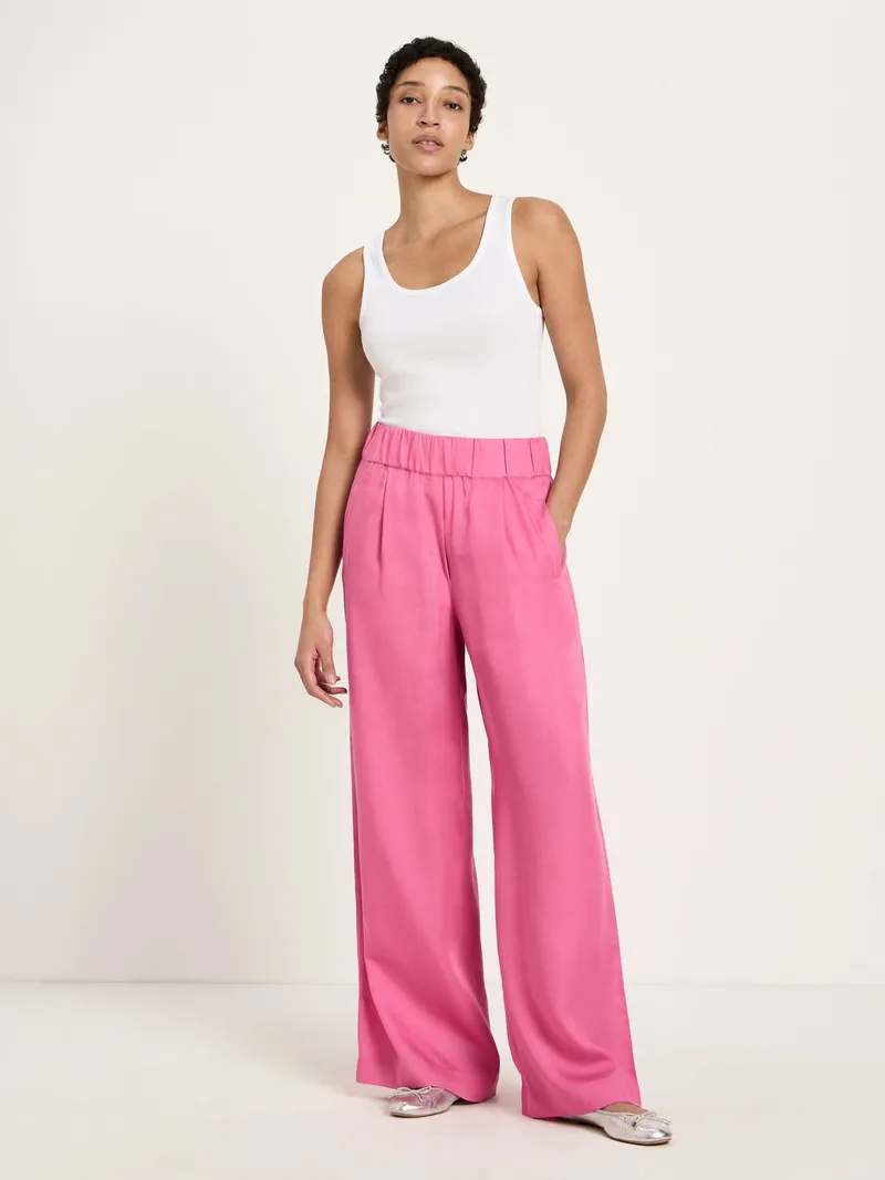 LANIUS Lanius Damen vegan Hose Weites Bein Rosa, Rosa, – Produktbild 1 von 2