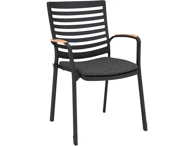 Gartenstuhl "Portals" inkl. Sitzkissen, Schwarz, – Produktbild 1 von 1