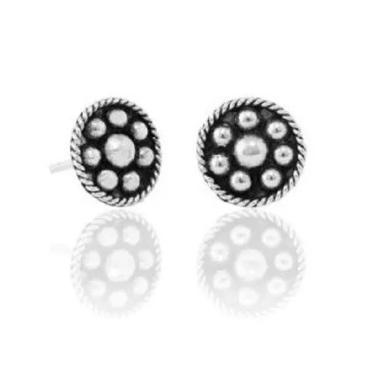 pakilia pakilia Silber Ohrstecker Blume Kugel Fair-Trade und handmade – Produktbild 2 von 4